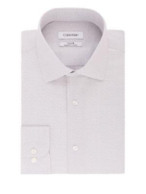 Calvin Klein Regular-fit Textured Dobby Stretch-cotton Dress Shirt