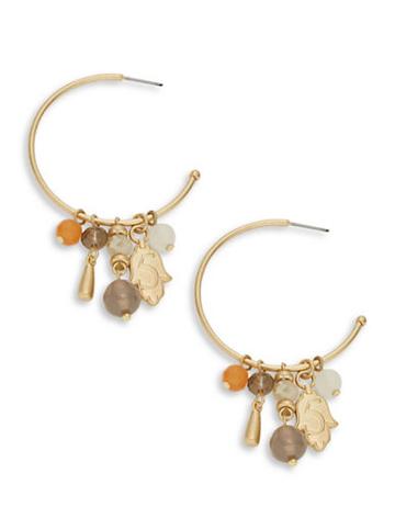 T & C Theodora & Callum Charm Cluster Hoop Earrings