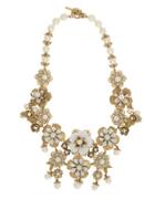 Marchesa Faux Pearl Floral Collar Necklace