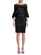 Calvin Klein Illusion Off-shoulder Sequin Flounce Dress
