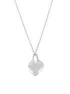 Robert Lee Morris Soho Silvertone Sculptural Heart Pendant Necklace