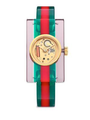 Gucci Transparent Plexiglas Bangle Watch