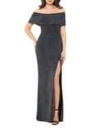 Xscape Ruched Off-the-shoulder Gown