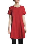 Eileen Fisher Short Sleeve Silk Shift Dress