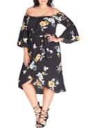 City Chic Plus Zinnia Floral Dress