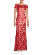 Calvin Klein Sequined Mesh-overlay Gown