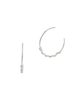 Robert Lee Morris Soho Turks & Beads Silvertone Wire Wrapped Hoop Earrings