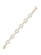 Lucky Brand Goldtone And White Mother-of-pearl Flex Bracelet