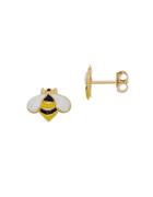 Lord & Taylor 14k Yellow Gold Bumble Bee Stud Earrings