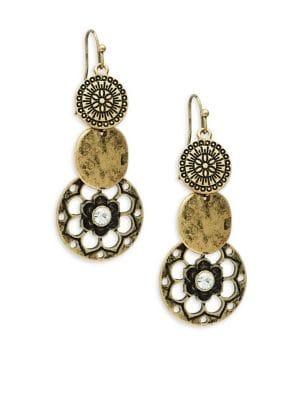 Design Lab Embellished Triple Disc Drop Earrings
