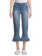 Democracy High-rise Flounce Cropped Skinny Jeans