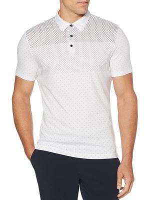 Perry Ellis Dotted Short-sleeve Cotton Polo