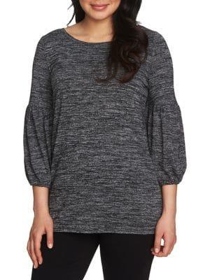 Chaus Graceful Blooms Space Dye Jersey Top