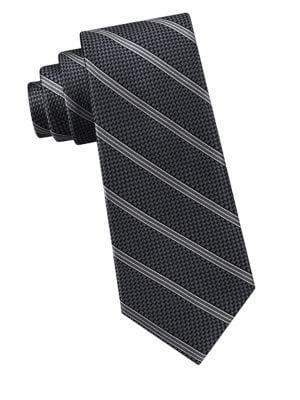Michael Kors Fine Line Grenadine Striped Silk Tie