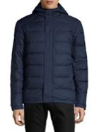 Black Brown Hooded Puffer Jacket