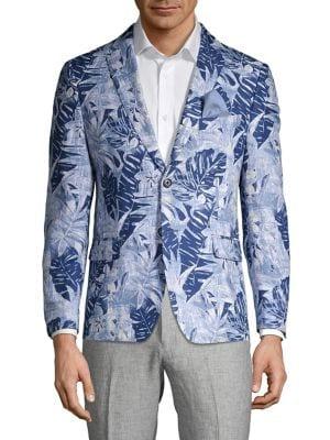 Tallia Orange Mason Fit Tropical Sportcoat