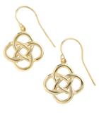 Lord & Taylor 18 Kt Gold Over Sterling Silver Celtic Knot Drop Earrings