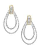 Effy Duo 14k White Gold, Yellow Gold And Diamond Dangle Earrings