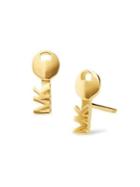 Michael Kors Custom Kors 14k Goldplated Logo Key Stud Earrings
