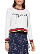 Bcbgeneration Embroidered Intarsia Script Sweater