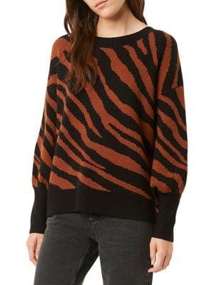 French Connection Tiger-print Crewneck Sweater