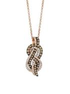 Le Vian Chocolatier 14k Strawberry Gold, Chocolate Diamond And Vanilla Diamond Pendant Necklace