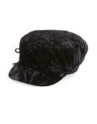 August Hats Lace-up Crushed Velvet Hat