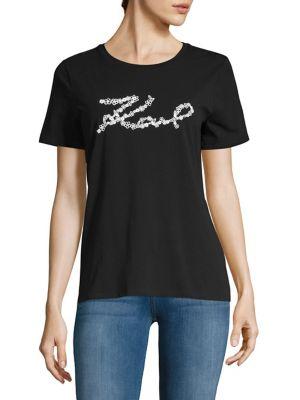 Karl Lagerfeld Paris Flower Logo Tee