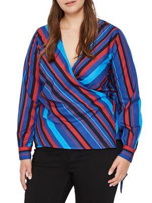 Junarose Plus Kleo Long Sleeve Wrap Blouse