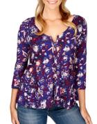 Lucky Brand Floral Print Scoopneck Top