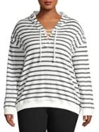 Marc New York Performance Plus Striped Lace-up Hoodie