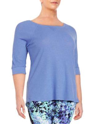 Calvin Klein Performance Plus Raglan Sleeve Pullover Top