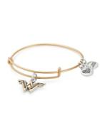 Alex And Ani Wonder Woman Two-tone Logo Charm Bangle Bracelet