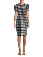 Badgley Mischka Platinum Lattice Sheath Dress