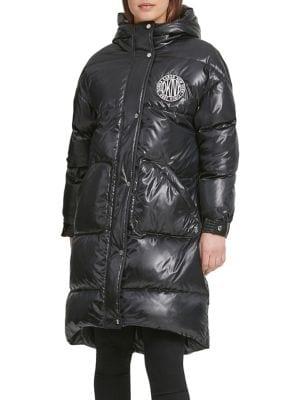 Dkny Token Hooded Puffer Jacket