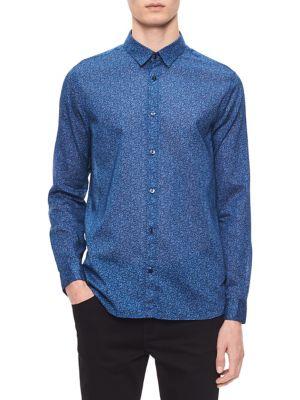 Calvin Klein Floral Regular-fit Cotton Button-down Shirt