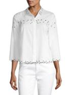 Elie Tahari Velda Scalloped-trim Blouse
