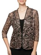 Alex Evenings Embroidered Jacket And Solid Tank Twinset
