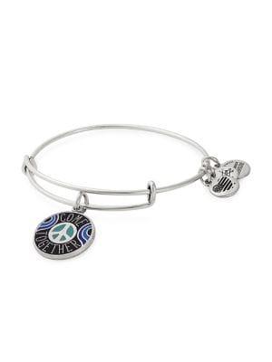 Alex And Ani Silvertone Come Together Charm Bangle Bracelet