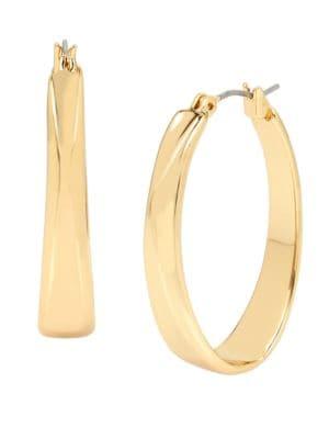 Robert Lee Morris Goldtone Sculptural Oval Hoop Earrings
