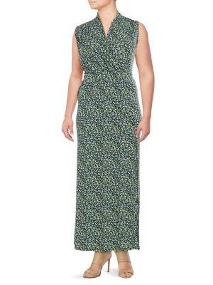 Michael Michael Kors Plus Wildflowers Slit Maxi Dress
