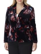 Tahari Arthur S. Levine Plus Floral Velvet Blazer