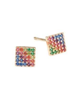 Lord & Taylor Rainbow Square Stud Earrings