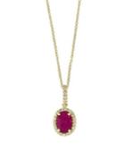 Effy Amore 14k Yellow Gold, Diamond And Natural Ruby Pendant Necklace
