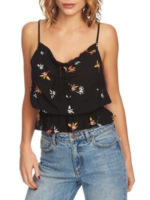 1.state Spaghetti Strap Printed Top