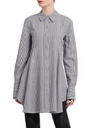 Donna Karan Flare Stripe Button-down Blouse
