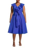 Calvin Klein Plus Ruffle Fit-and-flare Dress
