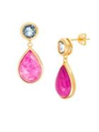 Lord & Taylor Goldplated And Druzy Stone Teardrop Earrings