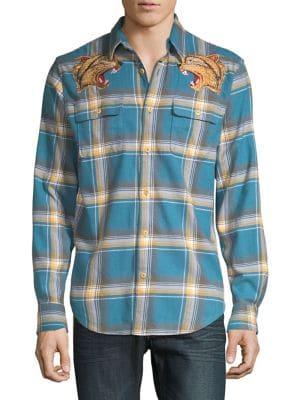Lucky Brand Graphic Plaid Button-down Shirt