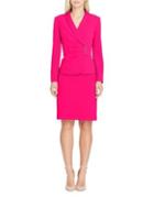 Tahari Arthur S. Levine Assymetrical Button Jacket And Skirt Suit